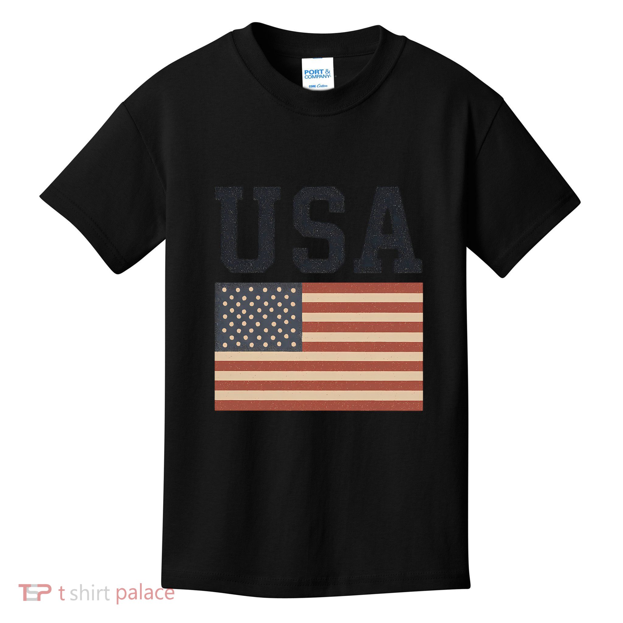 USA Flag Graphic Kids T-Shirt
