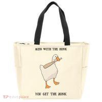 Untitled Funny Goose Game Meme Zip Tote Bag