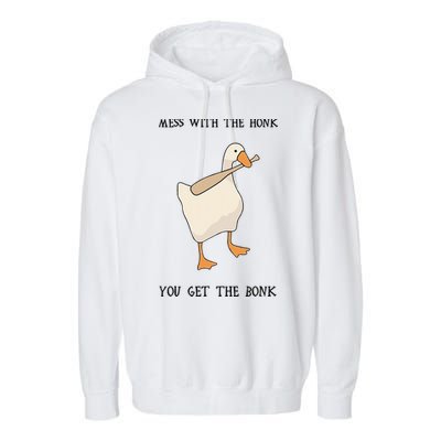Untitled Funny Goose Game Meme Garment-Dyed Fleece Hoodie