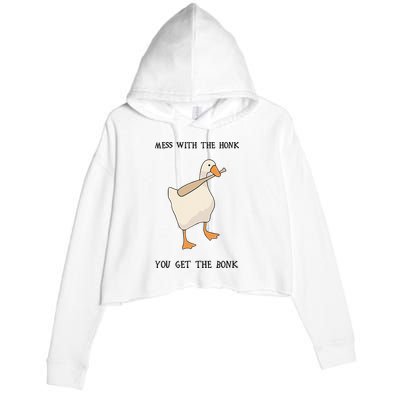 Untitled Funny Goose Game Meme Crop Fleece Hoodie