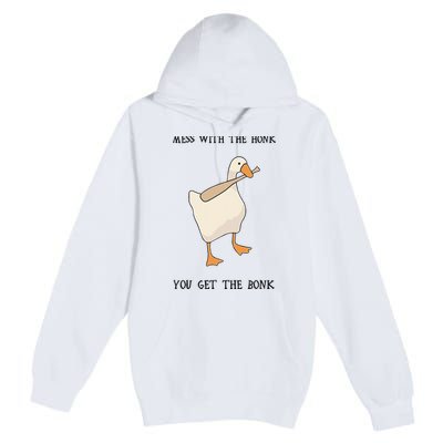 Untitled Funny Goose Game Meme Premium Pullover Hoodie