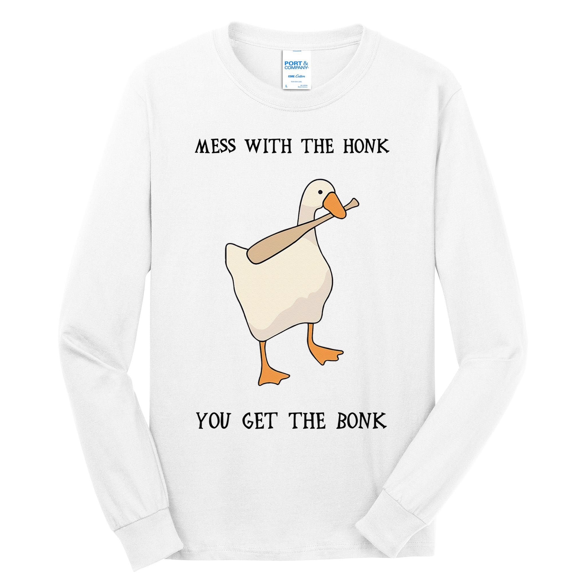 Untitled Funny Goose Game Meme Tall Long Sleeve T-Shirt