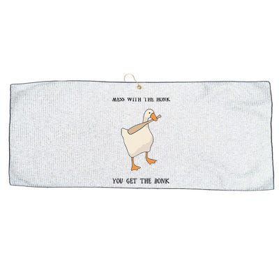 Untitled Funny Goose Game Meme Large Microfiber Waffle Golf Towel