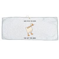 Untitled Funny Goose Game Meme Large Microfiber Waffle Golf Towel