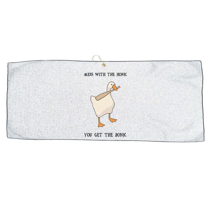 Untitled Funny Goose Game Meme Large Microfiber Waffle Golf Towel