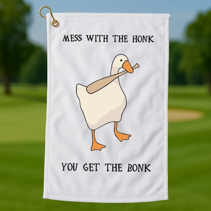 Untitled Funny Goose Game Meme Golf Towel