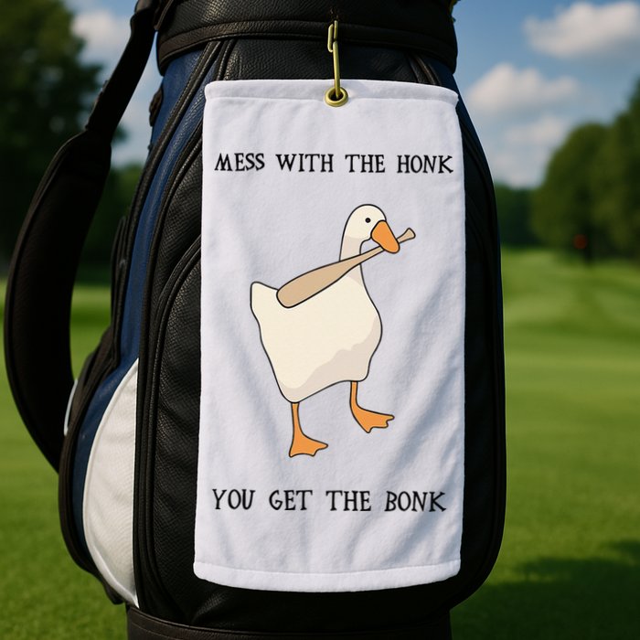Untitled Funny Goose Game Meme Golf Towel