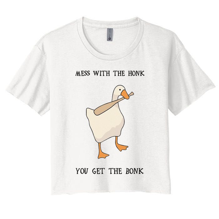 Untitled Funny Goose Game Meme Crop Top