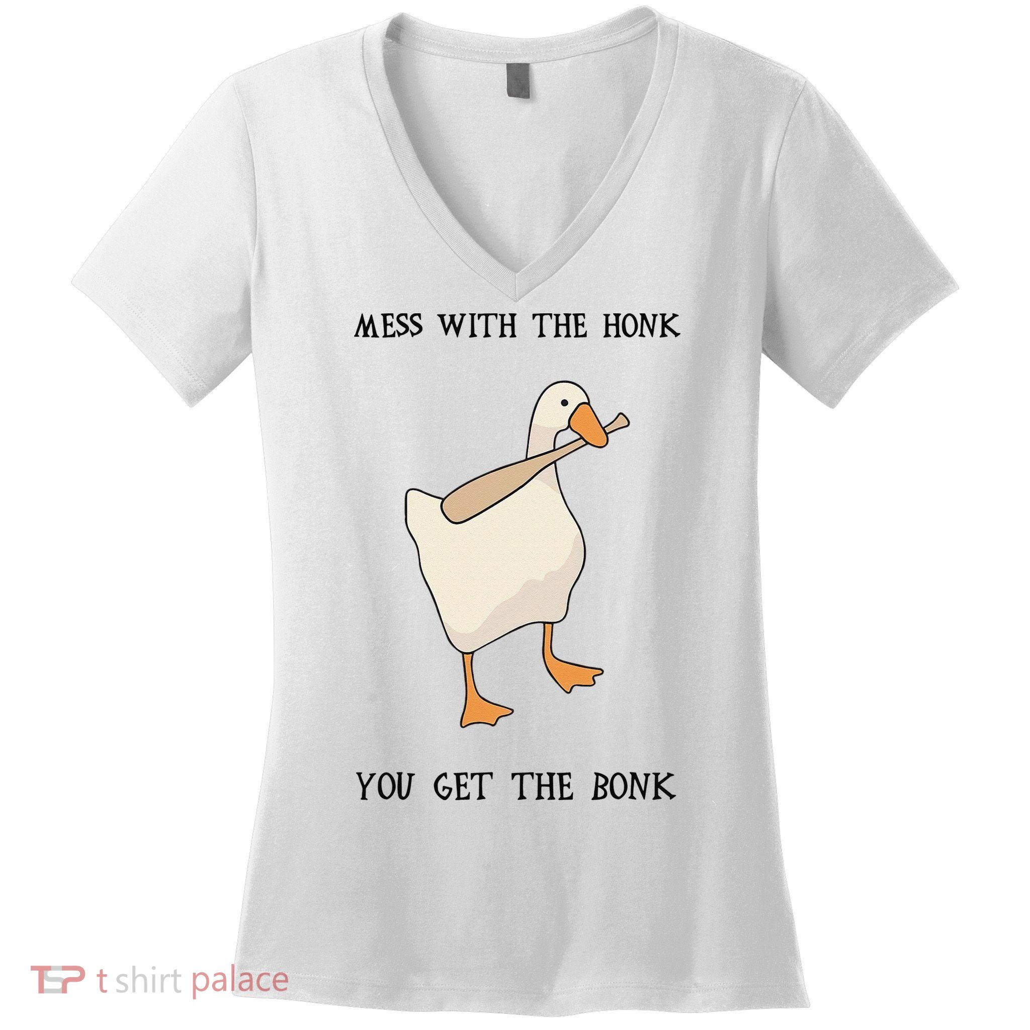 Untitled Funny Goose Game Meme Women's V-Neck T-Shirt