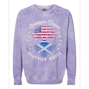 Usa Funny Gift American Grown Meaningful Gift Scottish Roots Tee Us Cool Gift Colorblast Crewneck Sweatshirt