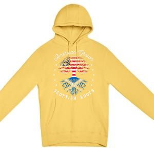 Usa Funny Gift American Grown Meaningful Gift Scottish Roots Tee Us Cool Gift Premium Pullover Hoodie