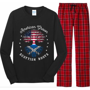 Usa Funny Gift American Grown Meaningful Gift Scottish Roots Tee Us Cool Gift Long Sleeve Pajama Set