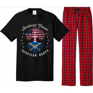 Usa Funny Gift American Grown Meaningful Gift Scottish Roots Tee Us Cool Gift Pajama Set