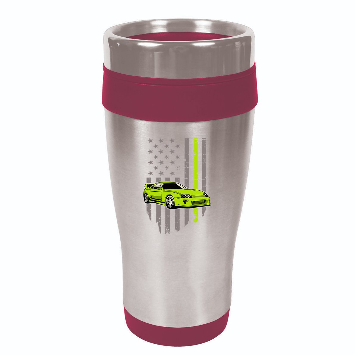Usa Flag Green Mk4 Jdm Tokyo Supra Drift Car Street Racing 16oz Travel Tumbler