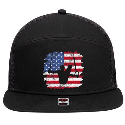 Usa Flag Gymnastics Rings I American Rings Gymnast 7 Panel Mesh Trucker Snapback Hat