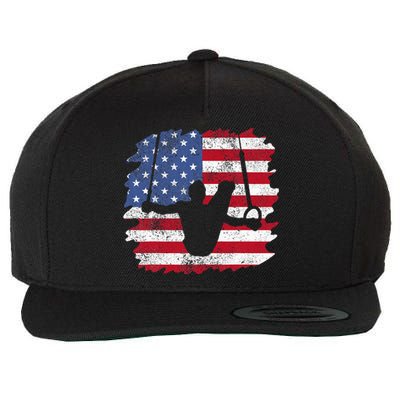 Usa Flag Gymnastics Rings I American Rings Gymnast Wool Snapback Cap