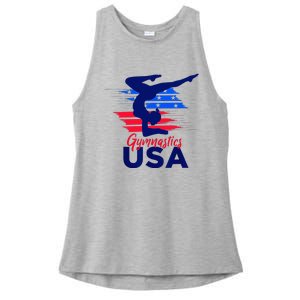 Usa Flag Gymnastics Usa Support Ladies PosiCharge Tri-Blend Wicking Tank