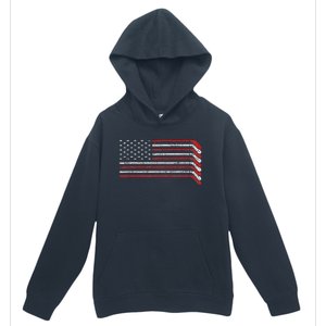 Us Flag Hockey Stick Patriotic American Hockey Player Hockey Urban Pullover Hoodie