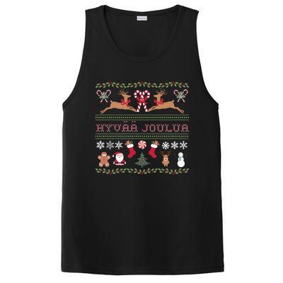 Ugly Finnish Hyvaa Joulua Merry Christmas Novelty Apparel PosiCharge Competitor Tank