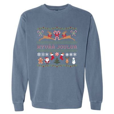 Ugly Finnish Hyvaa Joulua Merry Christmas Novelty Apparel Garment-Dyed Sweatshirt