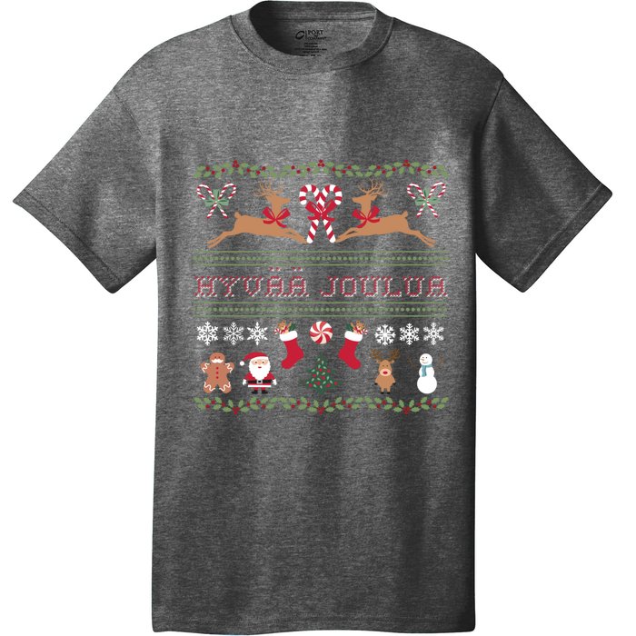 Ugly Finnish Hyvaa Joulua Merry Christmas Novelty Apparel T-Shirt