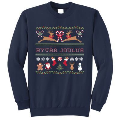 Ugly Finnish Hyvaa Joulua Merry Christmas Novelty Apparel Sweatshirt