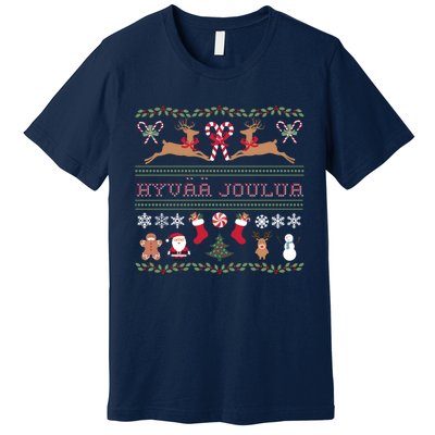 Ugly Finnish Hyvaa Joulua Merry Christmas Novelty Apparel Premium T-Shirt