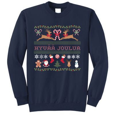 Ugly Finnish Hyvaa Joulua Merry Christmas Novelty Apparel Tall Sweatshirt