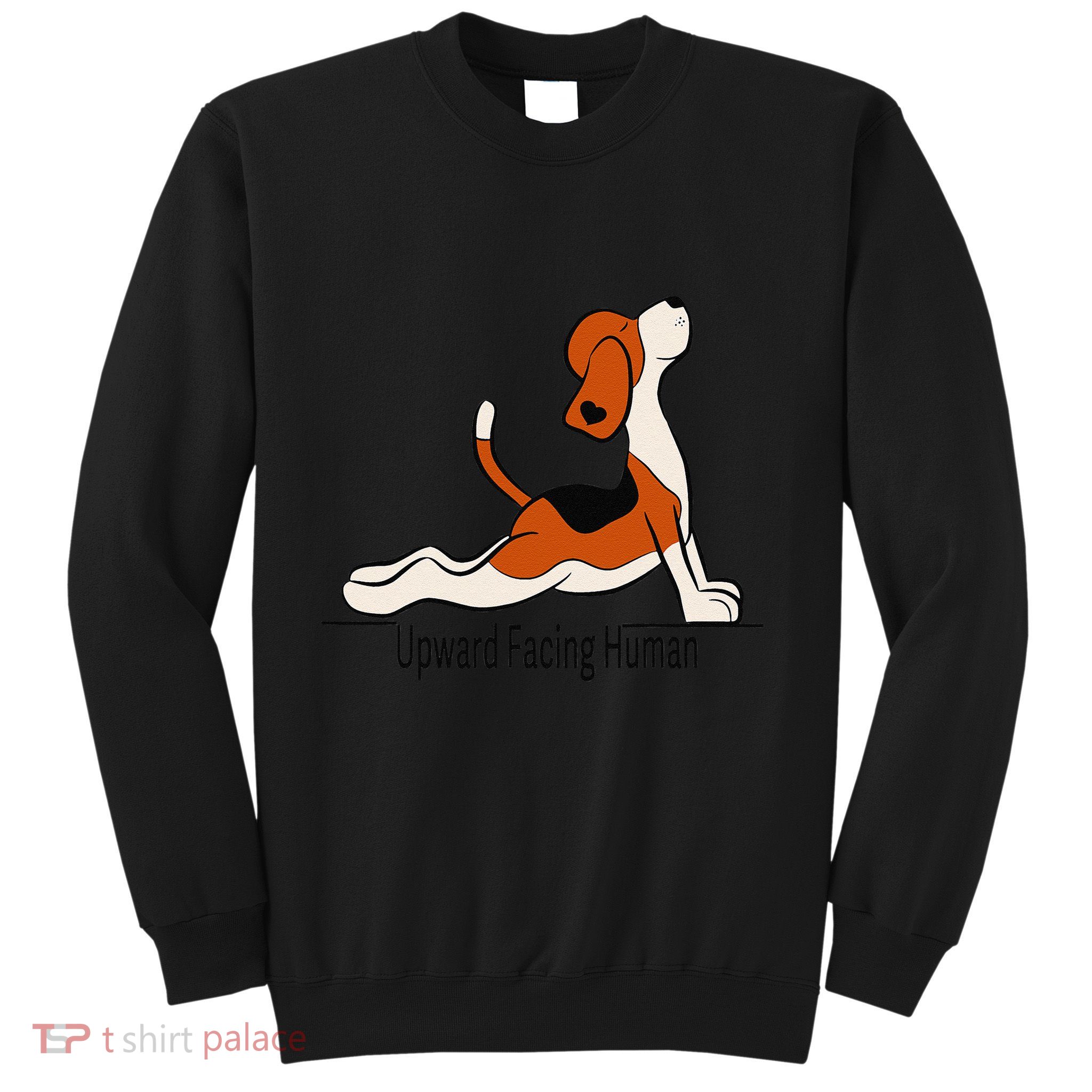 Upward Facing Human Womens Funny Dog Yoga Sweatshirt