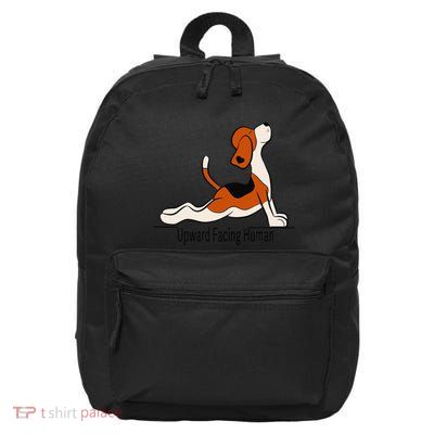 Upward Facing Human Womens Funny Dog Yoga 16 in Basic Backpack