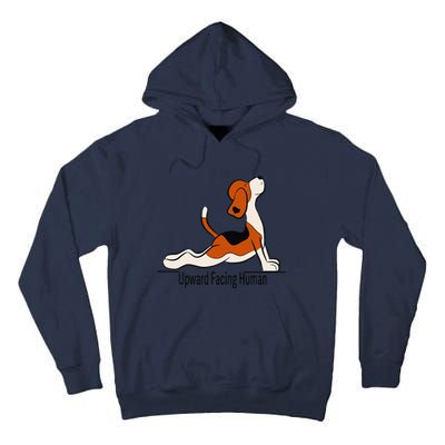 Upward Facing Human Womens Funny Dog Yoga Tall Hoodie