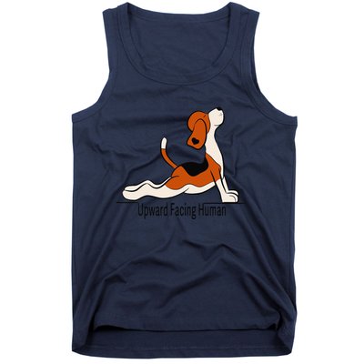 Upward Facing Human Womens Funny Dog Yoga Tank Top