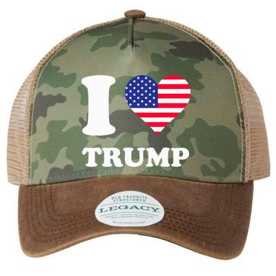 Usa Flags Heart I Love Trump Legacy Tie Dye Trucker Hat