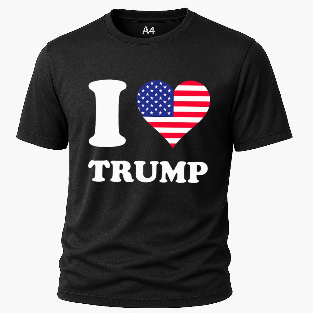 Usa Flags Heart I Love Trump Cooling Performance Crew T-Shirt