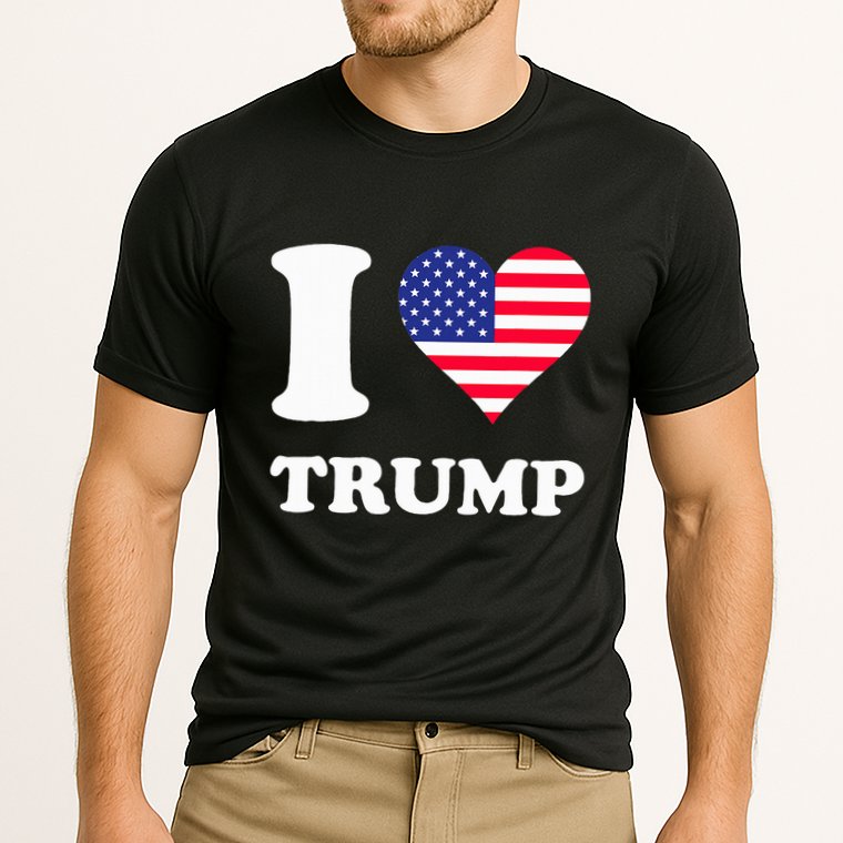 Usa Flags Heart I Love Trump Cooling Performance Crew T-Shirt