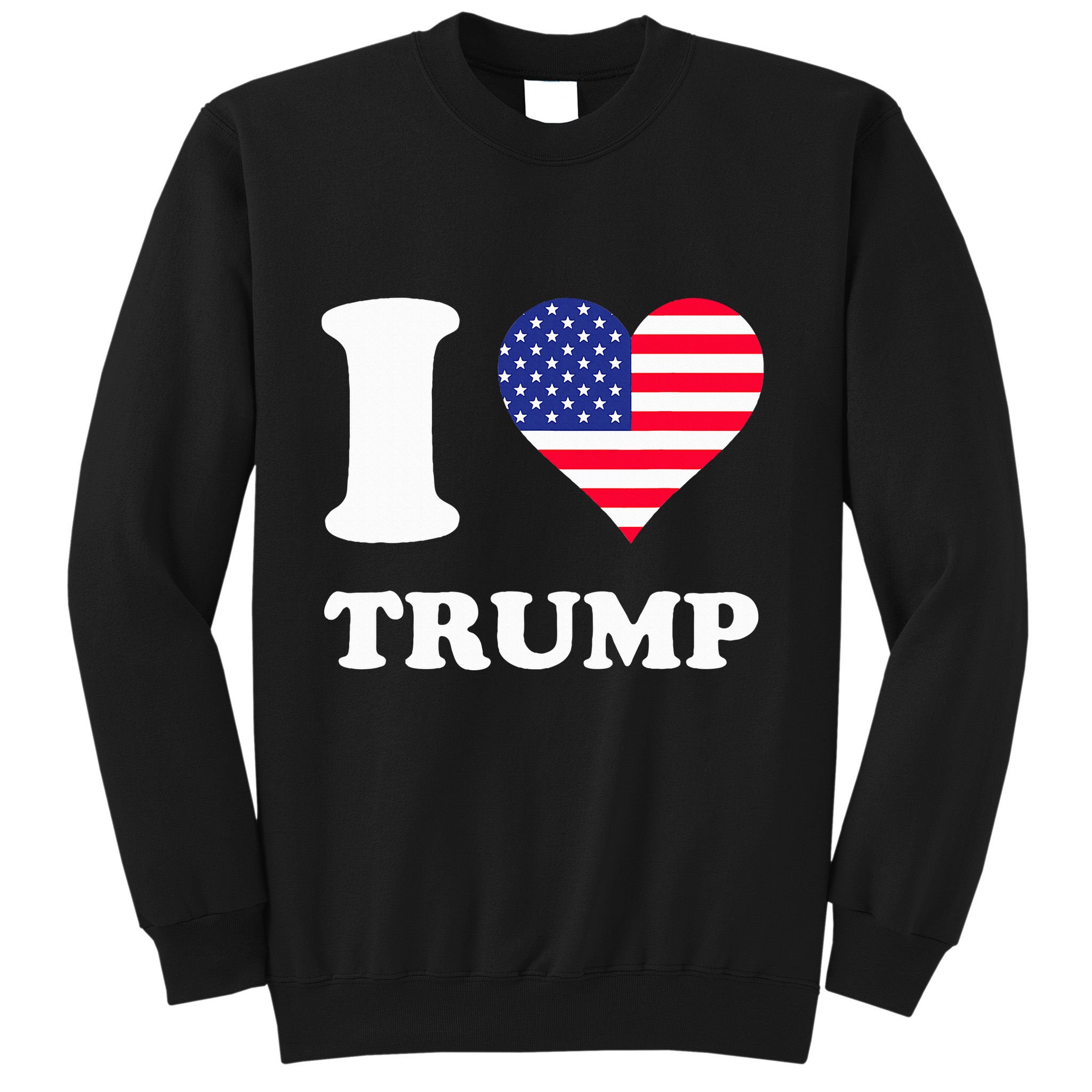 Usa Flags Heart I Love Trump Sweatshirt