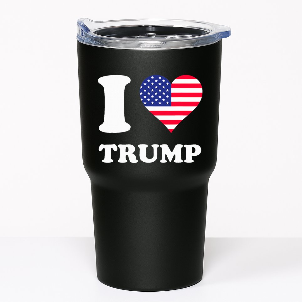 Usa Flags Heart I Love Trump Tumbler