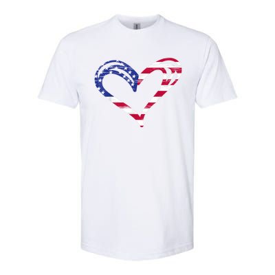 USA Flag Heart American Patriotic Armed Forces Memorial Day Softstyle CVC T-Shirt