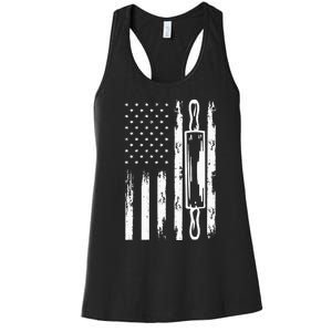 USA Flag Homemade Sourdough Bread Baker America Women's Racerback Tank