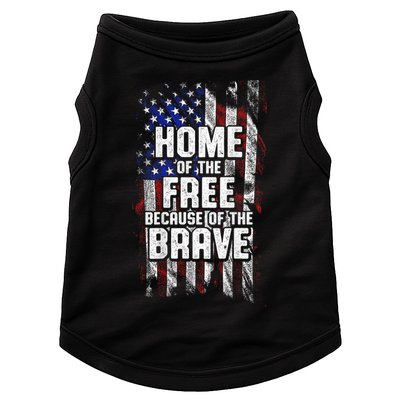 US Flag Home Of The Free Because Of The Brave Doggie Tank