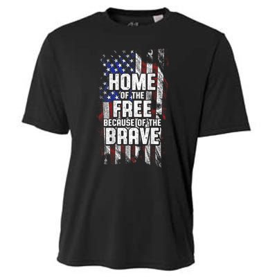 US Flag Home Of The Free Because Of The Brave Cooling Performance Crew T-Shirt