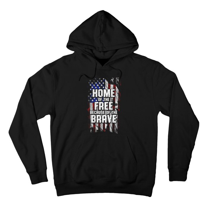 US Flag Home Of The Free Because Of The Brave Hoodie