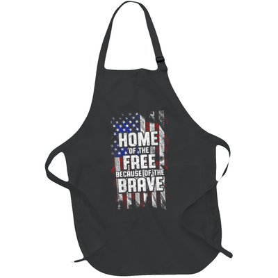 US Flag Home Of The Free Because Of The Brave Apron