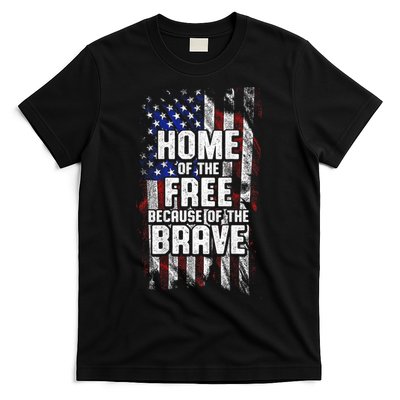 US Flag Home Of The Free Because Of The Brave T-Shirt