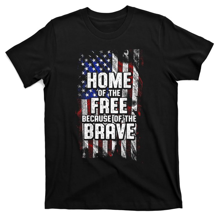 US Flag Home Of The Free Because Of The Brave T-Shirt