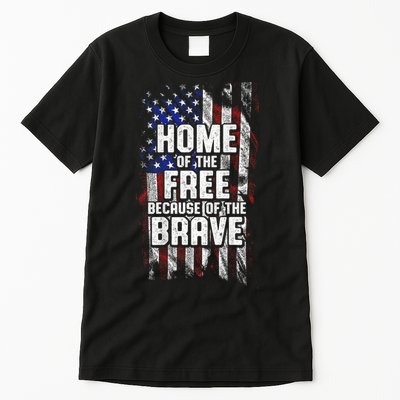 US Flag Home Of The Free Because Of The Brave Tall T-Shirt