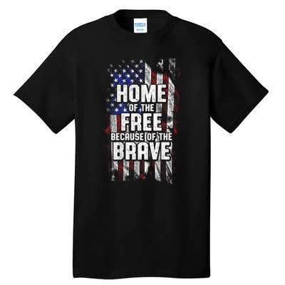 US Flag Home Of The Free Because Of The Brave Tall T-Shirt