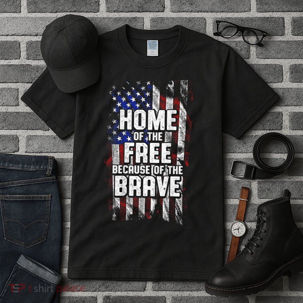 US Flag Home Of The Free Because Of The Brave Tall T-Shirt