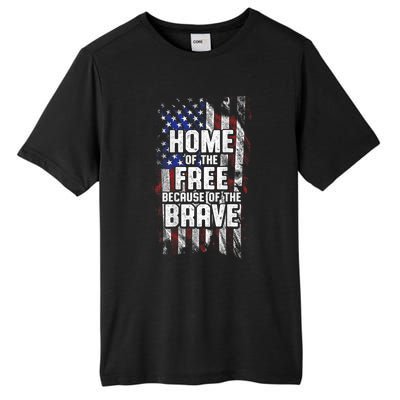 US Flag Home Of The Free Because Of The Brave Tall Fusion ChromaSoft Performance T-Shirt