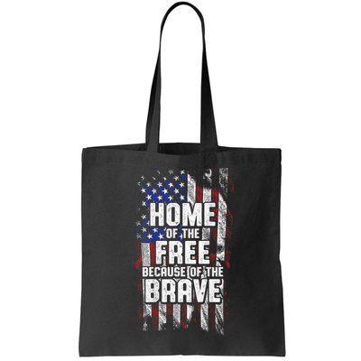 US Flag Home Of The Free Because Of The Brave Bag